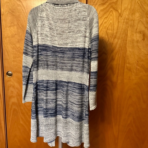 Aventura Cardigan sweater. Blue & grey - Picture 2 of 6